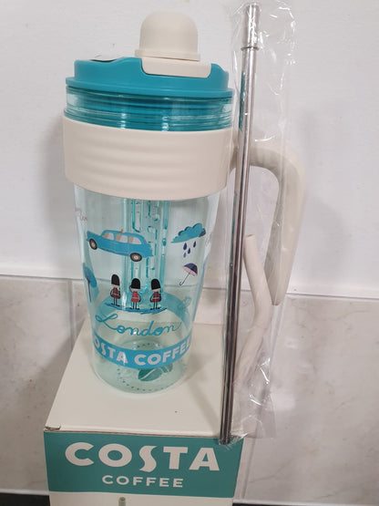 COSTA COFFEE Limited Edition XL Tumbler | RARE London Cold Water Cup  1000mL (1L) BLUE