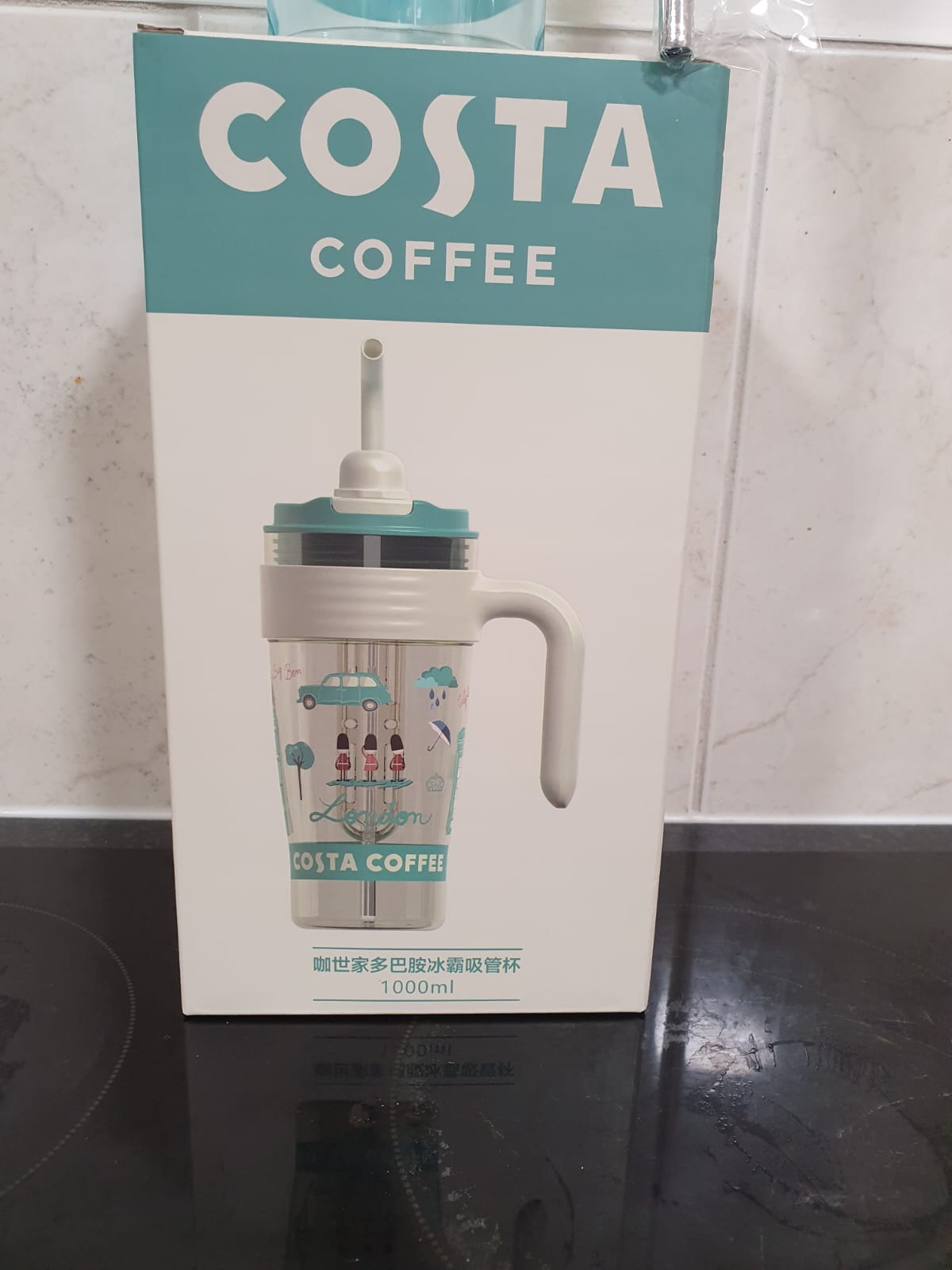 COSTA COFFEE Limited Edition XL Tumbler | RARE London Cold Water Cup  1000mL (1L) BLUE