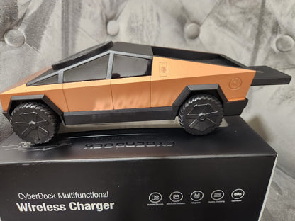 Cybertruck 3in1 Wireless Charging dock - Office or bedroom (Adult or kids) -BRONZE, SILVER OR GREY