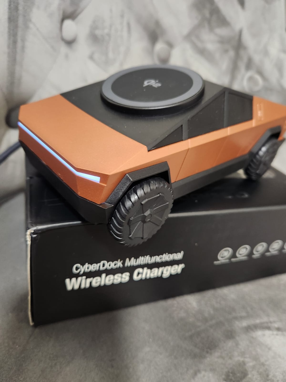 Cybertruck 3in1 Wireless Charging dock - Office or bedroom (Adult or kids) -BRONZE, SILVER OR GREY