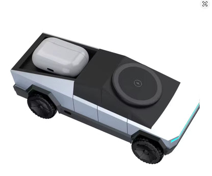 Cybertruck 3in1 Wireless Charging dock - Office or bedroom (Adult or kids) -BRONZE, SILVER OR GREY