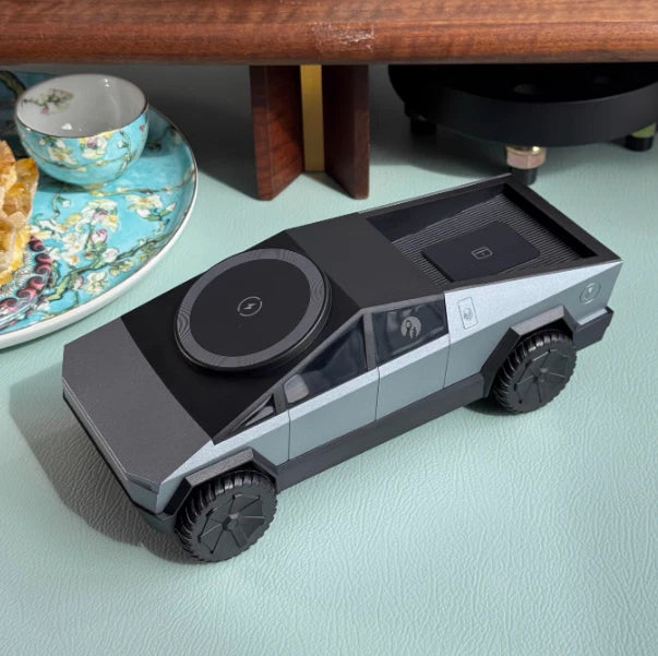 Cybertruck 3in1 Wireless Charging dock - Office or bedroom (Adult or kids) -BRONZE, SILVER OR GREY