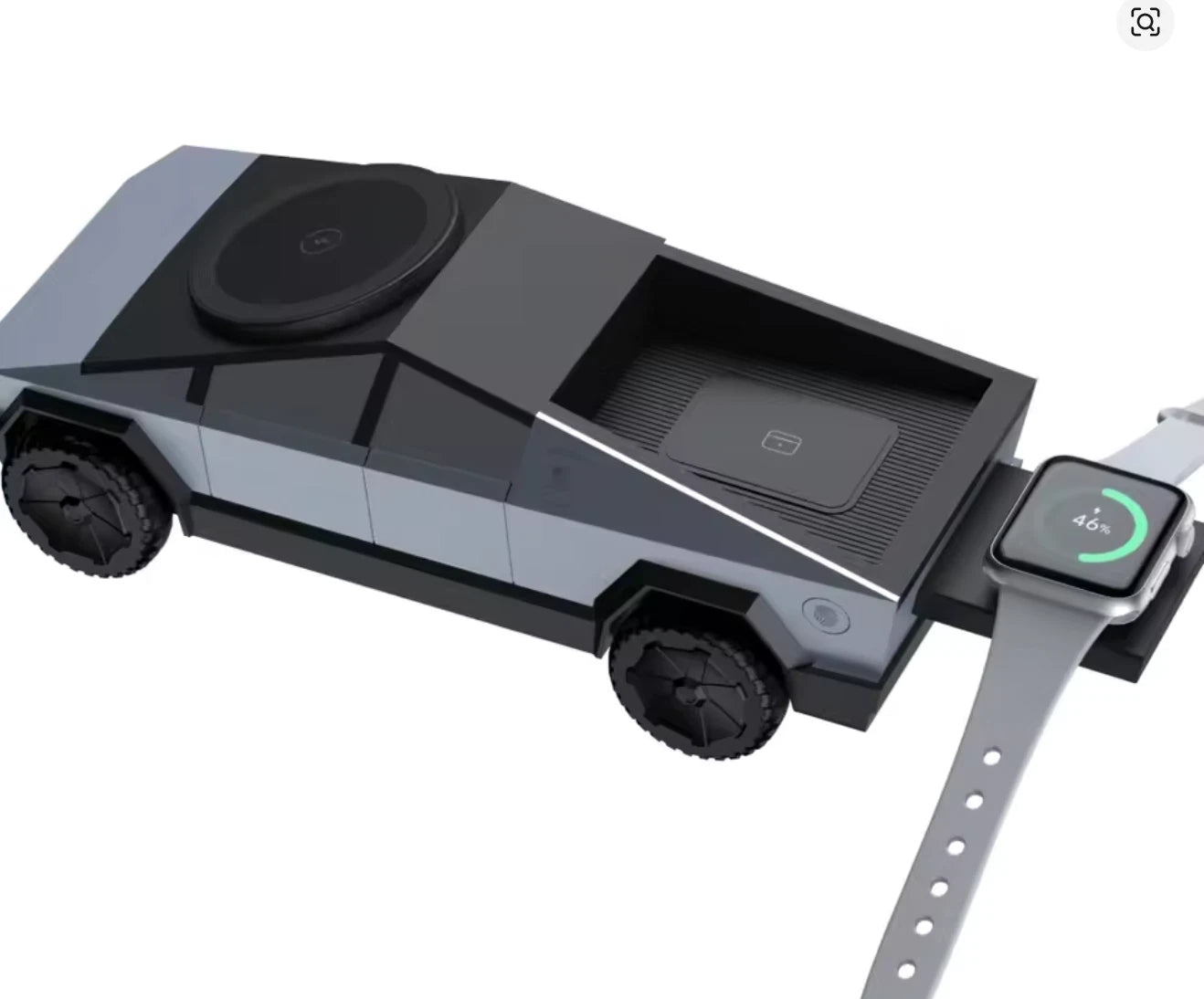 Cybertruck 3in1 Wireless Charging dock - Office or bedroom (Adult or kids) -BRONZE, SILVER OR GREY